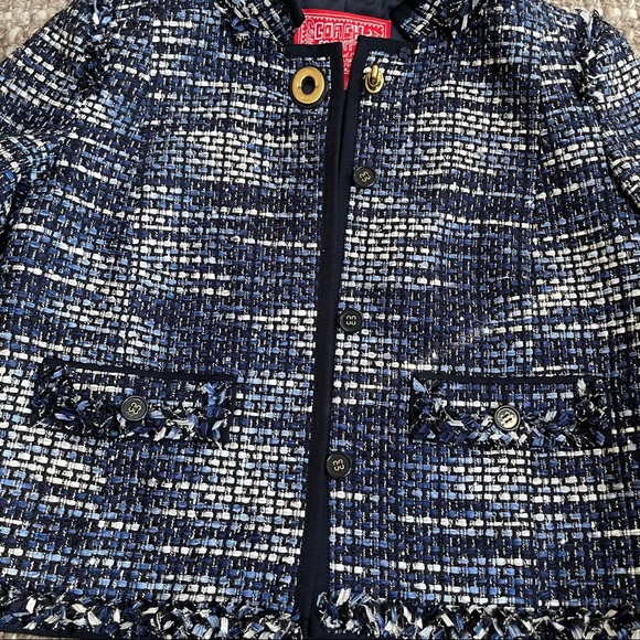 COACH 1941 Poppy Blue Phoebe Tweed Blazer Jacket - Picture 13 of 16